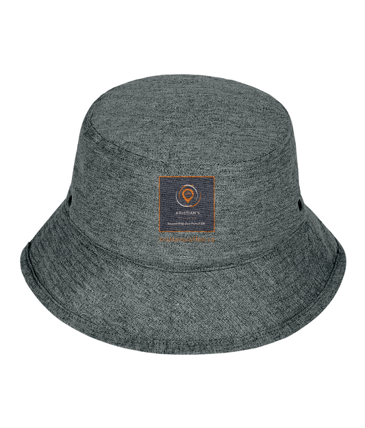 Bucket hat with metal eyelets logo kristianscoffee.co